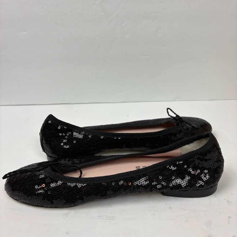 Paul Mayer Attitudes Bingo Black Sequin Baller Flats Shoes Women’s size 9 Spain